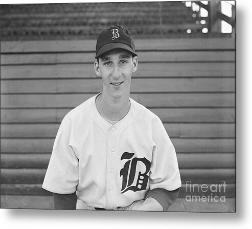 Baseball Cap Metal Print featuring the photograph Portrait Of Warren Spahn In Uniform by Bettmann