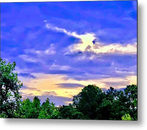 Clouds Metal Print featuring the photograph Purple Sky by Carmen Clark