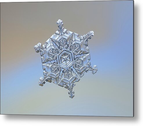 Snowflake Metal Print featuring the photograph Real snowflake - 05-Feb-2018 - 18 by Alexey Kljatov