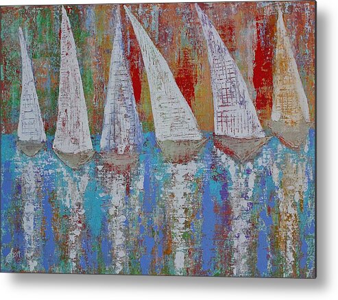 Regatta Metal Print featuring the painting Regatta original painting by Sol Luckman