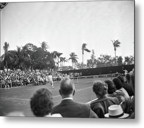 Tennis Metal Print featuring the photograph Riggs Vs. Kramer At Coral Beach Tennis by Bert Morgan