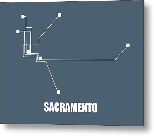 Sacramento Metal Print featuring the digital art Sacramento Subway Map by Naxart Studio