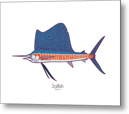 Salfish Metal Print featuring the digital art Sailfish by Kevin Putman