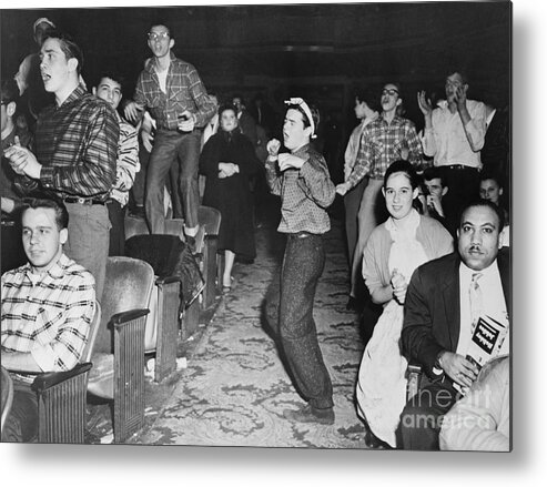 Event Metal Print featuring the photograph Screaming Fans Clap At Presley Concert by Bettmann