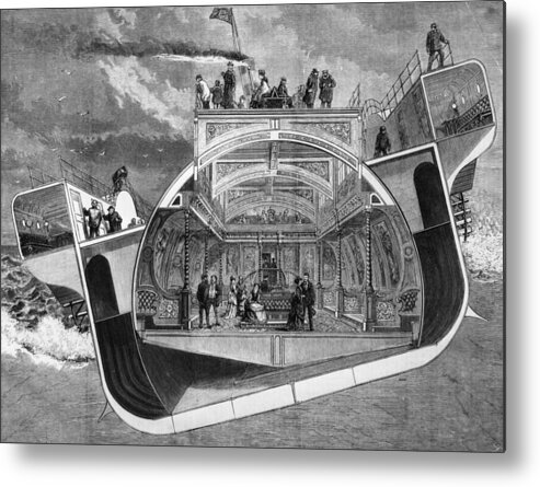Crowd Metal Print featuring the digital art Self-trimming Saloon by Hulton Archive
