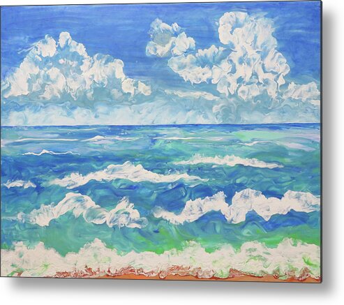 Sea Metal Print featuring the painting Serenity Sea by Frances Miller