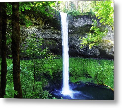 Waterfall Metal Print featuring the photograph Silver Falls Waterfall 2 by Melinda Firestone-White