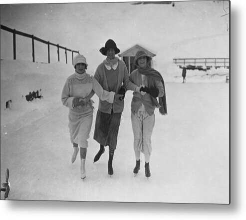 Switzerland Metal Print featuring the photograph Skating In St Moritz by W. G. Phillips