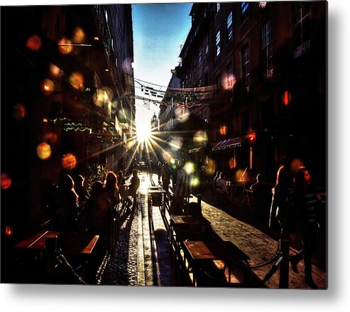 Pink Street Metal Print featuring the photograph Soap bubbles in Pink Street by Micah Offman