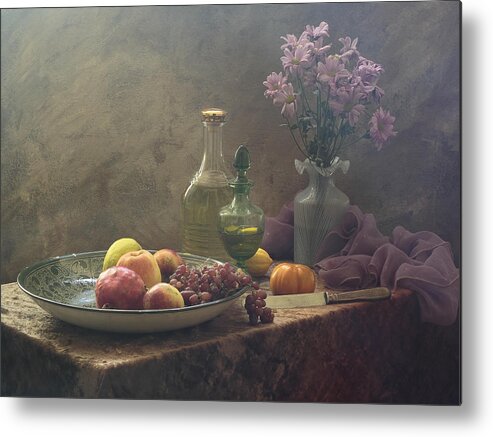 Flowers Metal Print featuring the photograph Still Life With Lilac Flowers by Ustinagreen