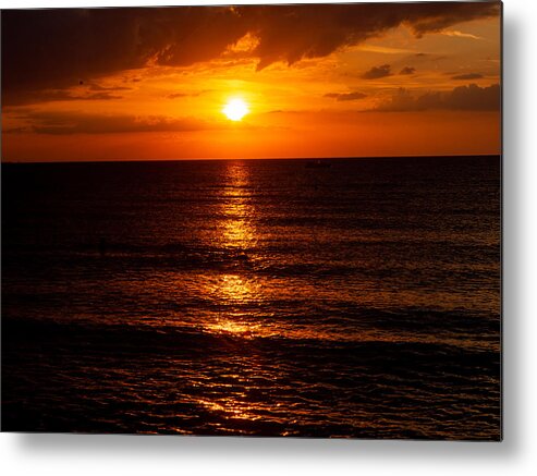 Sunset Metal Print featuring the photograph Sunset at St. Pete Beach in Florida by L Bosco