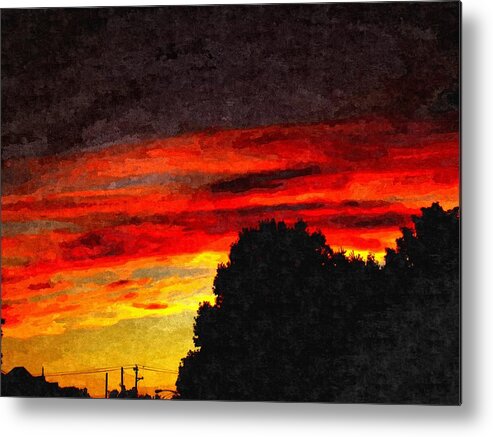 Sunset Metal Print featuring the mixed media Sunset III by Christopher Reed