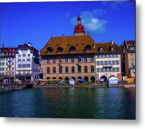 Water Front Metal Print featuring the photograph Swiss Scene 3 by Chuck Shafer