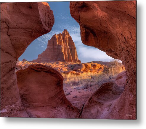 Capitol Reef National Park Metal Print featuring the photograph Temple of the Sun by Leland D Howard