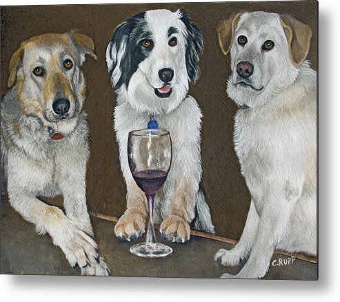 The Bar Girls Metal Print featuring the painting The Bar Girls by Carol J Rupp