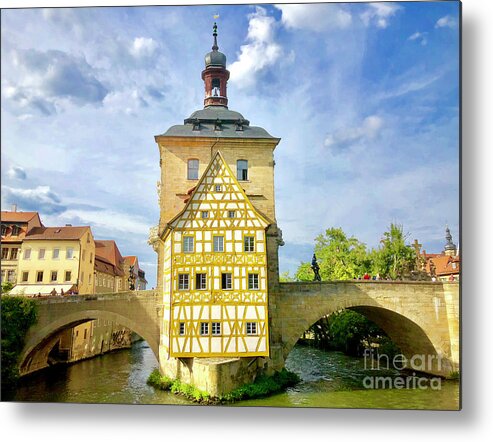 Bamberg Metal Print featuring the photograph The beautiful Bavarian town of Bamberg on a gorgeous summers day. by Gunther Allen