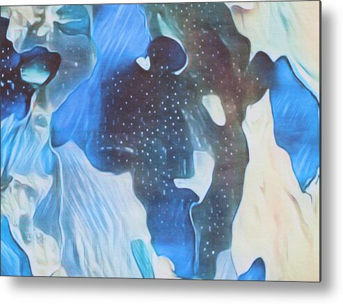 Abstract Metal Print featuring the painting The Blue Universe by Robert Margetts