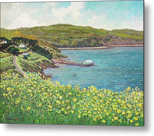 Seascape Metal Print featuring the painting The Cove At Drakes Bay by Tom Pittard