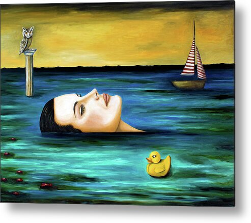 The Onlooker Metal Print featuring the painting The Onlooker by Leah Saulnier