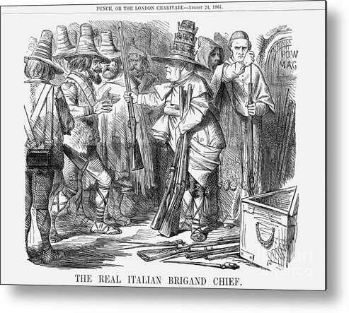Engraving Metal Print featuring the drawing The Real Italian Brigand Chief, 1861 by Print Collector