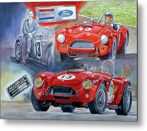 Ac Cobra Metal Print featuring the painting TOM PAYNE'S No 13 289 COBRA COMPETITION by David Lloyd Glover