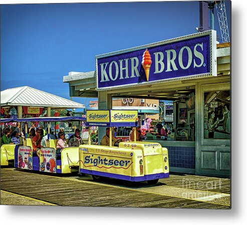 Boardwalk New Jersey Metal Print featuring the photograph Boardwalk Tram Car by Nick Zelinsky Jr