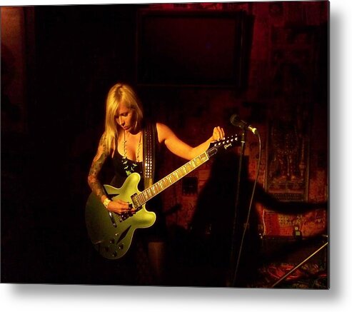 Rock Music Metal Print featuring the photograph Trisha Lurie Performs In Los Angeles by Jim Steinfeldt