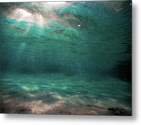 Turquoise. Underwater Metal Print featuring the photograph Turquoise Sky by Meir Ezrachi