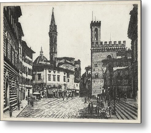 Architecture Metal Print featuring the painting Ua Ch Scenes In Firenze II by Unknown