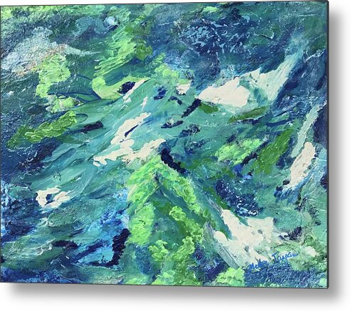 Blue. Green Turquoise Sea Idea Alive Horizon Mediterranean Sea - Turkey Metal Print featuring the painting Urla Horizon by Medge Jaspan