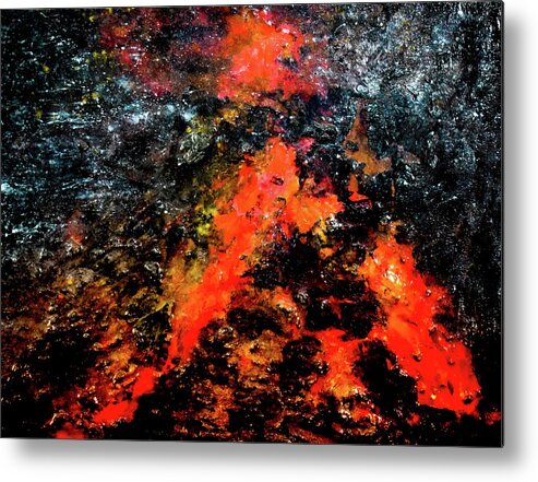Volcano Metal Print featuring the mixed media Volcanic by Patsy Evans - Alchemist Artist