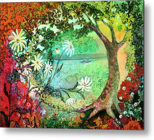 Alice In Wonderland Metal Print featuring the painting Waiting for Alice by Jennifer Lommers