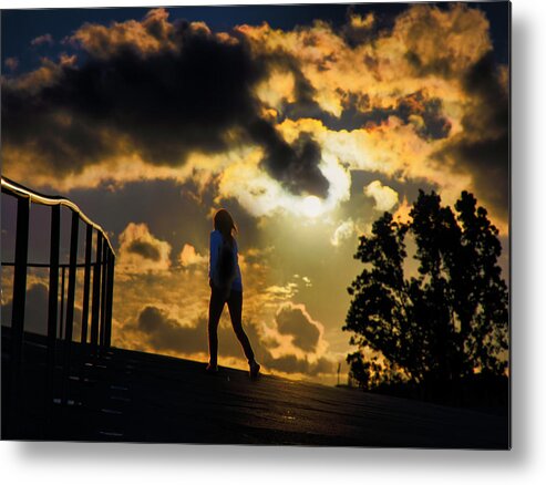 Walking Metal Print featuring the photograph Walking on the edge of destiny by Micah Offman