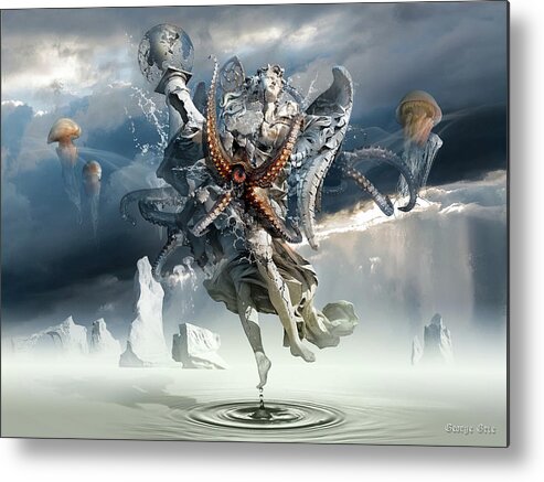 Imagination Metal Print featuring the digital art Walking on Water or Correlation of Dreams and Reality by George Grie
