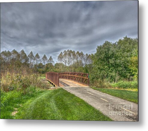 Nature Metal Print featuring the photograph Walnut Woods Bridge - 2 by Jeremy Lankford