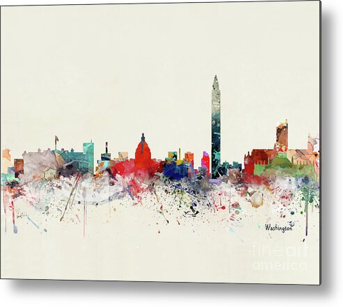 Washington Metal Print featuring the painting Washington Dc Skyline by Bri Buckley