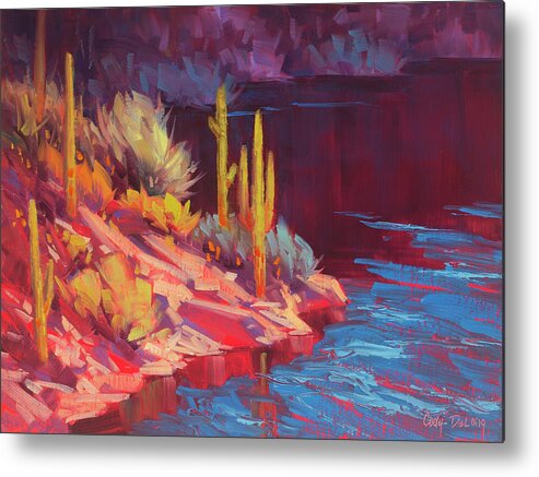 Saguaro Metal Print featuring the painting Waters Edge by Cody DeLong