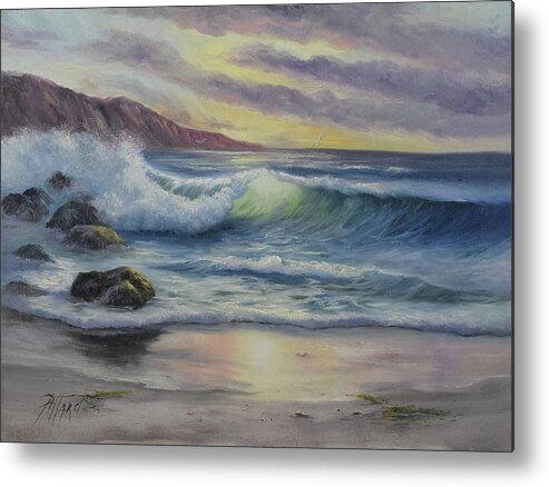 Sea Metal Print featuring the painting Seacoast Sunrise by Lynne Pittard
