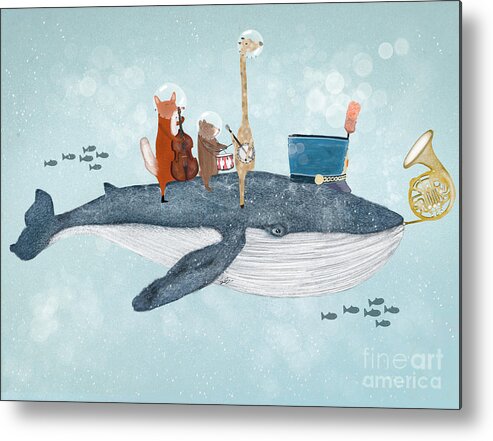 Whales Metal Print featuring the painting Whale Song by Bri Buckley