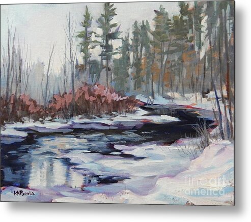 River Metal Print featuring the painting Winter Curve by K M Pawelec