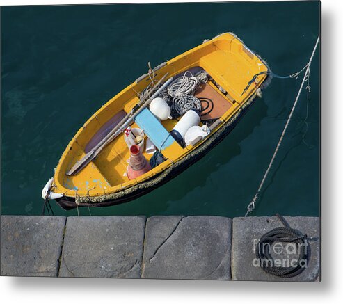 Rope Metal Print featuring the photograph Yellow Boat, Positano, Italy by Harold Hall