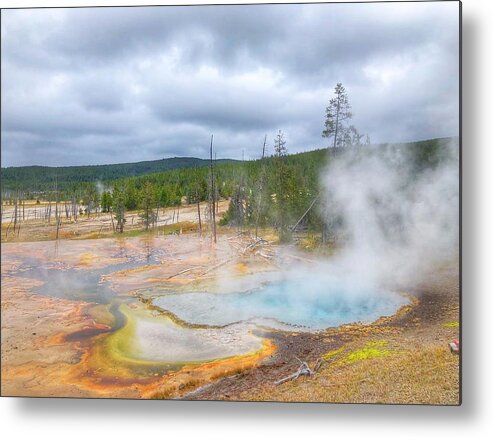 Nature Metal Print featuring the photograph Yellowstone Geyser by Bonnie Bruno