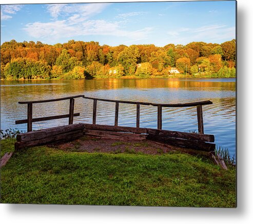 Gorton Pond; East Lyme; Zen Metal Print featuring the photograph Zen Pond in Autumn by Marianne Campolongo