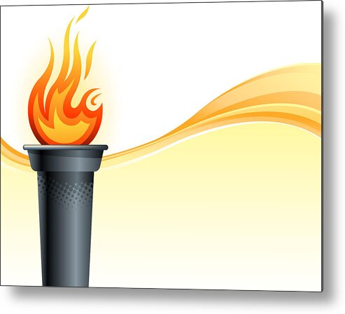 Empty Metal Print featuring the drawing . Torch Backround by Funnybank