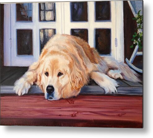 Dog Metal Print featuring the painting Golden Retriever #1 by Judy Rixom