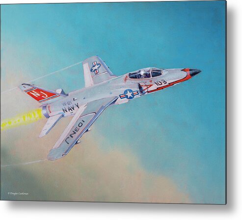 Aviation Metal Print featuring the painting Grumman F11F Tiger #1 by Douglas Castleman