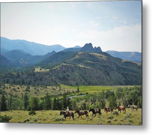 Western Art Metal Print featuring the photograph Headed Home #2 #2 by Alden White Ballard