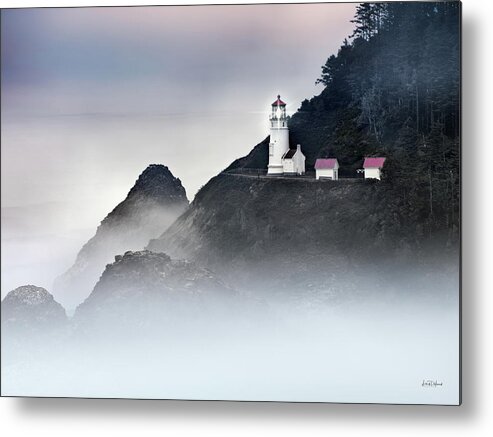 Clouds Metal Print featuring the photograph Heceta Head Lighthouse Oregon #1 by Leland D Howard