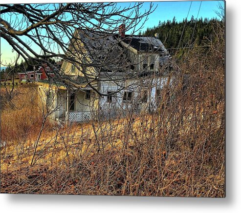 Abandoned Home Prairie Home Old House Wreck Cottage Metal Print featuring the photograph Old Home #1 by David Matthews
