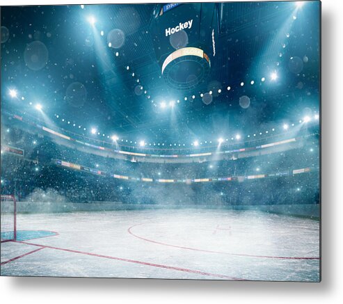 People Metal Print featuring the photograph Professional hockey arena #1 by Aksonov